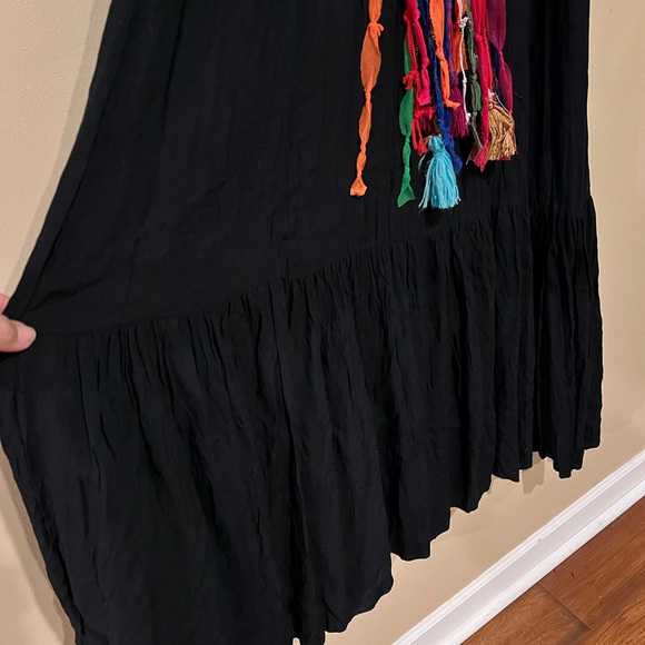 Butik Yazma Black Embroidered Dream Catcher Maxi Tiered Dress Boho Festival READ - Picture 2 of 6